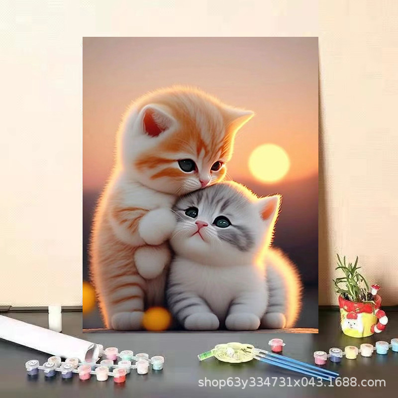 pet digital oil painting diy coloring diy girl birthday gift handmade painting healing decorative painting
