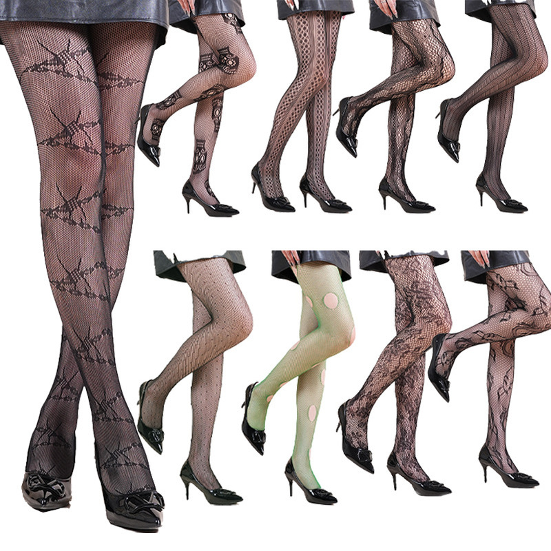 European and American Halloween Spider Web Butterfly Fishnet Stockings for Women, Jacquard Sexy Retro Hollow-Out Skull Black Pantyhose European and American Halloween Spider Web Butterfly Fishnet Stockings for Women, Jacquard Sexy Retro Hollow-Out Skull Black Pantyhose