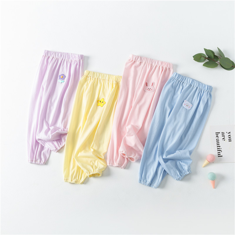 Summer pure cotton girls' boys' pants summer children's bloomers baby outing trousers mosquito-proof pants children's clothing wholesale