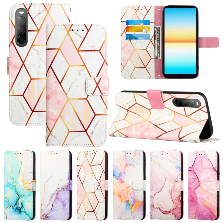 Suitable for Sony Xperia1 10 Iv Xperia 1 5 10 Ace Iii Marble Stand Leather Case