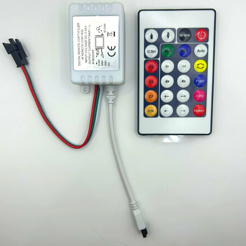 Инфракрасный 24-клавишный контроллер волшебного цвета 2811 WS2812 Светодиодный контроллер волшебного цветного светового пояса