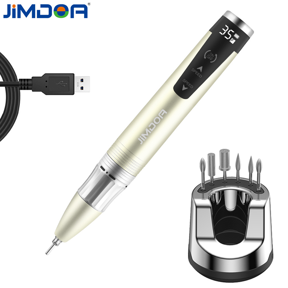 JMD - 109S máquina de amolación de uñas eléctrica 35000 rpm recargable máquina de amolación de uñas especial tipo lápiz para tienda de uñas