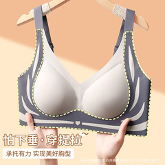 反重力提拉収副乳軽豪華感ブラジャーの肌の通気性が快適で、痕跡がなくて、スチールリングのない下着を集めています。