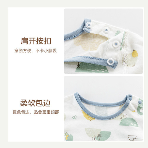 Baby summer short-sleeved suit pure cotton thin soft breathable baby clothes top shorts split suit