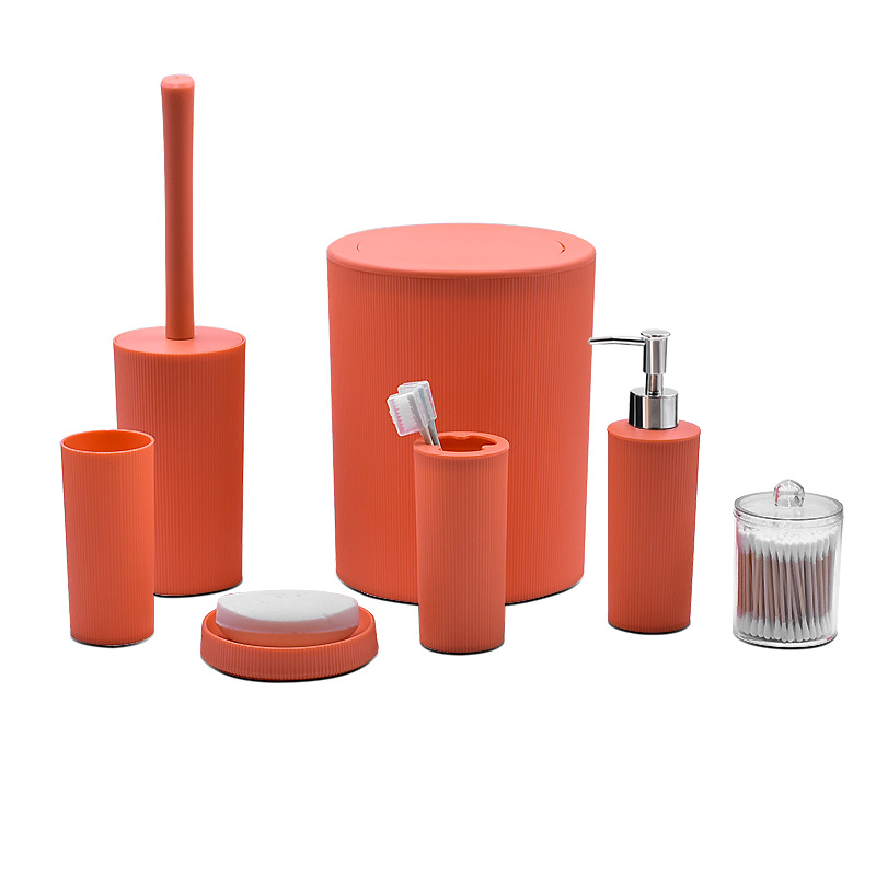 Artículos de baño de plástico algodón puede cepillo de dientes taza de algodón transparente tubo de hisopo traje de cepillo de baño enjuague bucal taza bote de basura