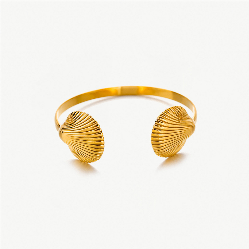 Tina 18k oro vacaciones de playa de acero inoxidable pulsera de alta calidad conchas abiertas ins joyas de acero de titanio