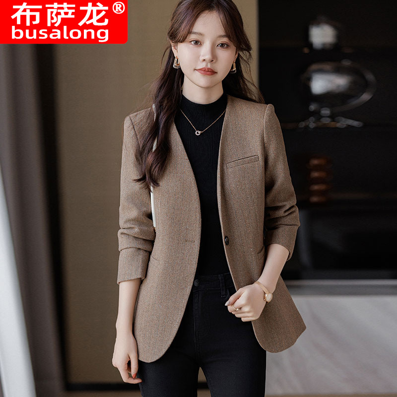 New Busalong Women's Long-Sleeved Professional Blazer, Formal Wear, Workwear 1262