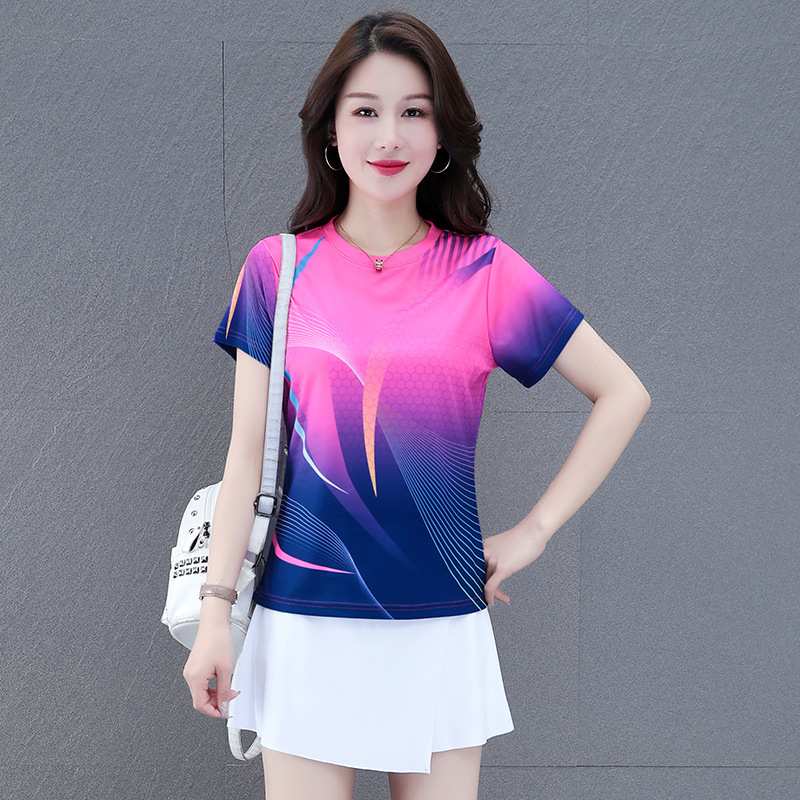 Cross-Border Quick-Drying Physical Fitness Clothing Training Clothing Quick-Drying T-Shirt Women's Summer Short-Sleeved Casual Sweat-Absorbent Breathable Sportswear Group Clothing Cross-Border Quick-Drying Physical Fitness Clothing Training Clothing Quick-Drying T-Shirt Women's Summer Short-Sleeved Casual Sweat-Absorbent Breathable Sportswear Group Clothing