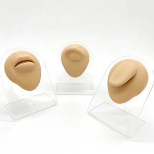 Silicone model nose mouth ears tongue navel nose nail display stainless steel jewelry display with artificial facial features