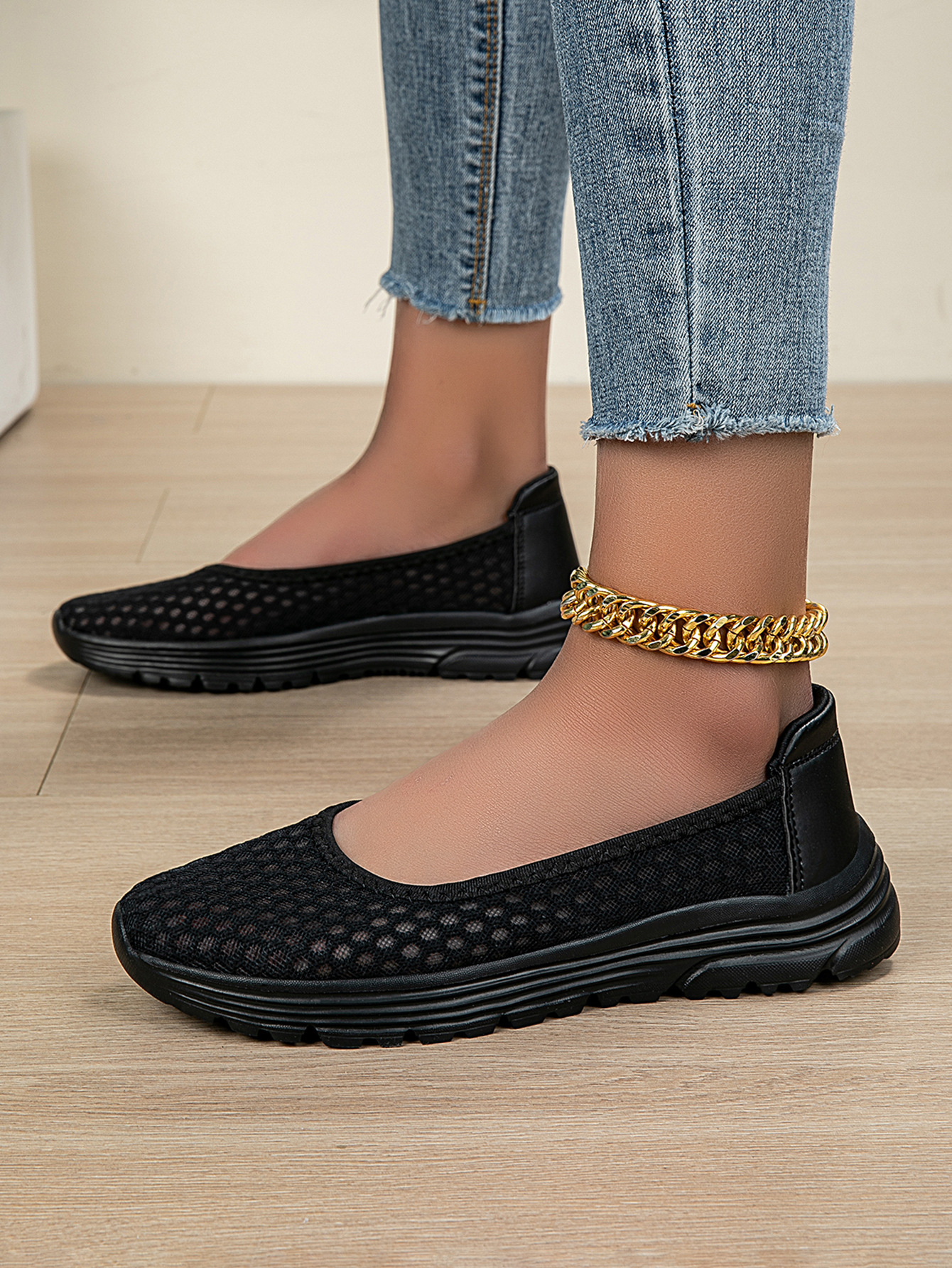 Summer Mesh Women's Walking Sandals, Slip-on Lazy Closed-toe Half-slippers For Men Women, Large Size, Comfortable And_vogvips.com