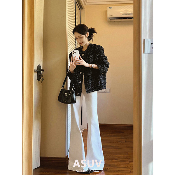 French Socialite Style Tweed Jacket for Women 2025 New Spring and Autumn Minimalist High-End Short Coat