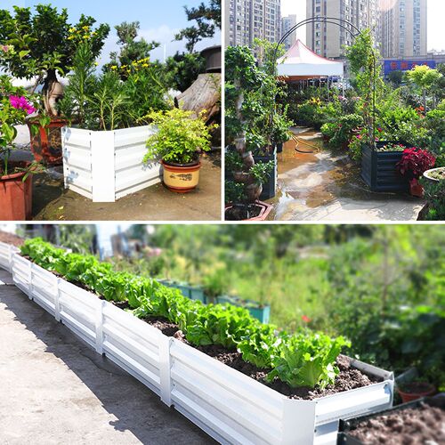 DIY Galvanized Planter Box Assembly Balcony Courtyard Multi-functional Planting Box Urban Road Barrier Rectangular Planter