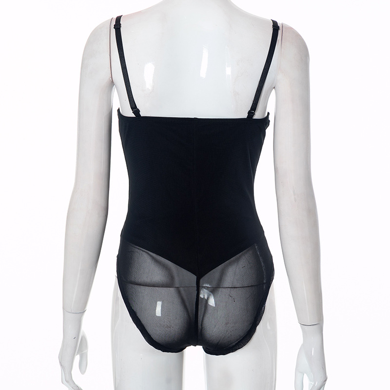 Body aderente con prospettiva in rete con cinturino alla moda e sexy per la primavera da donna_voghion.com