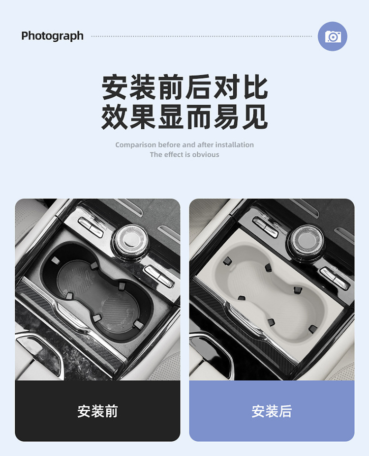 Suitable for 25 Models of Lynk & Co 900 Central Control Water Cup Cover, Car Silicone Anti-Slip Mat, Car Supplies Special Modification Accessories