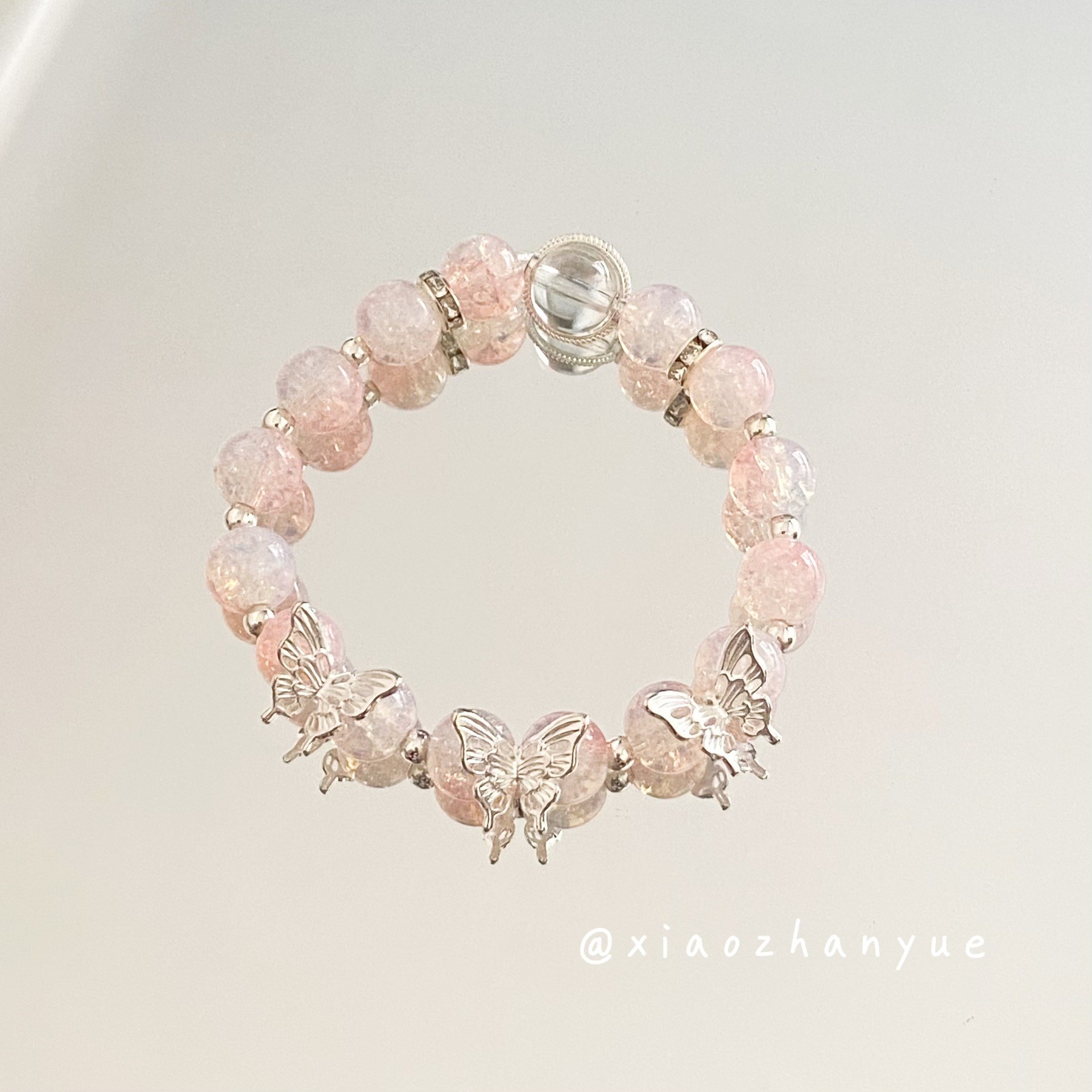 핑크 폭발 나비 팔찌