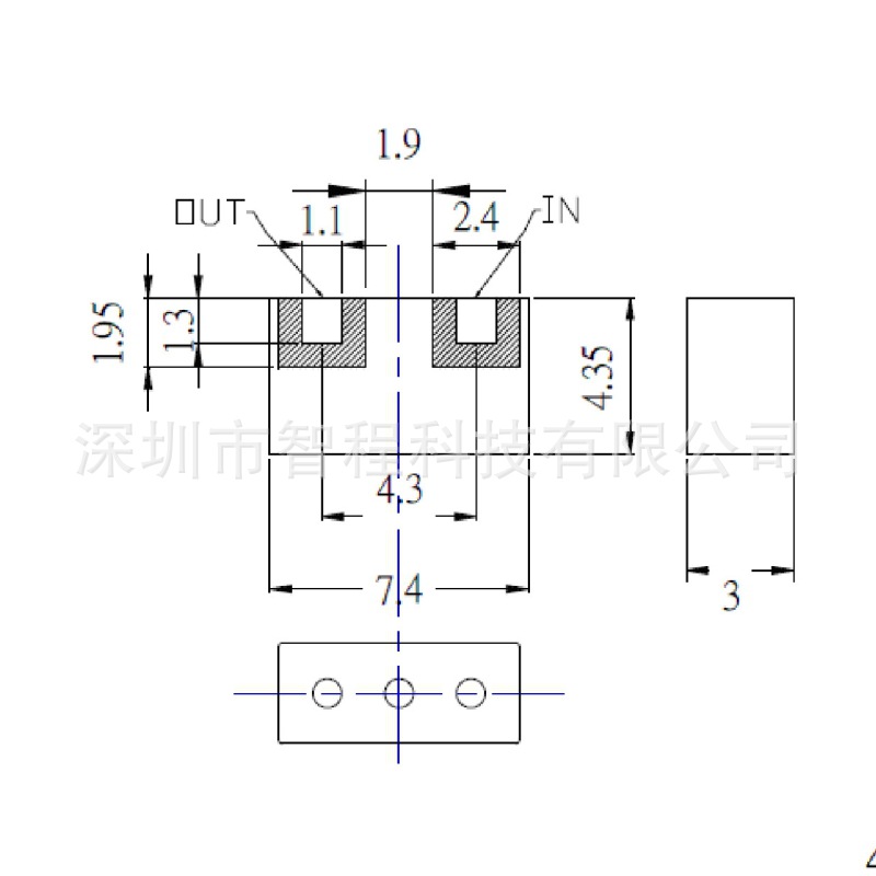 TR0027A 3450MHz 3300-3600MHz 介质滤波器 TST 7.4X4.35mm
