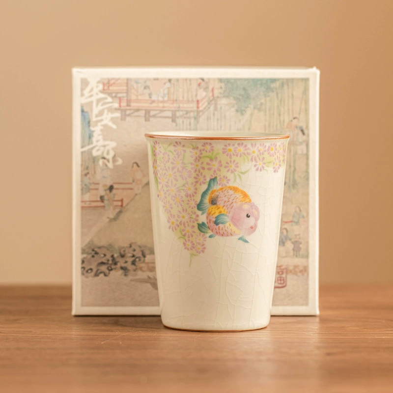 Производитель Ru Килн Китайская чашка мастера Personal Tea Set Kwalker для заваривания чая, поднимать стиль в чайном деле, чашка высокого класса керамическая кола чашка