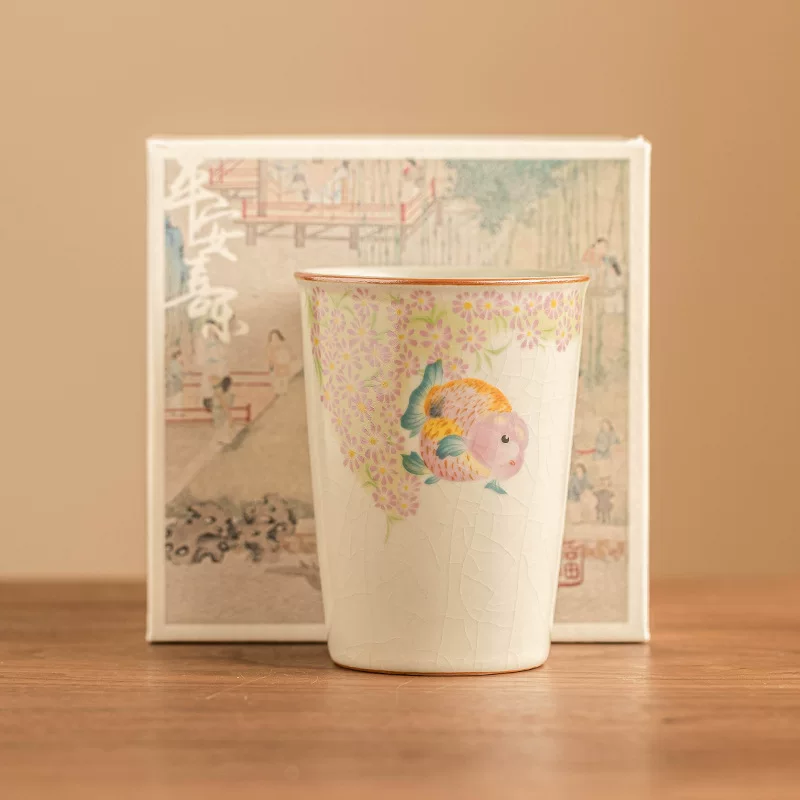 Производитель Ru Килн Китайская чашка мастера Personal Tea Set Kwalker для заваривания чая, поднимать стиль в чайном деле, чашка высокого класса керамическая кола чашка