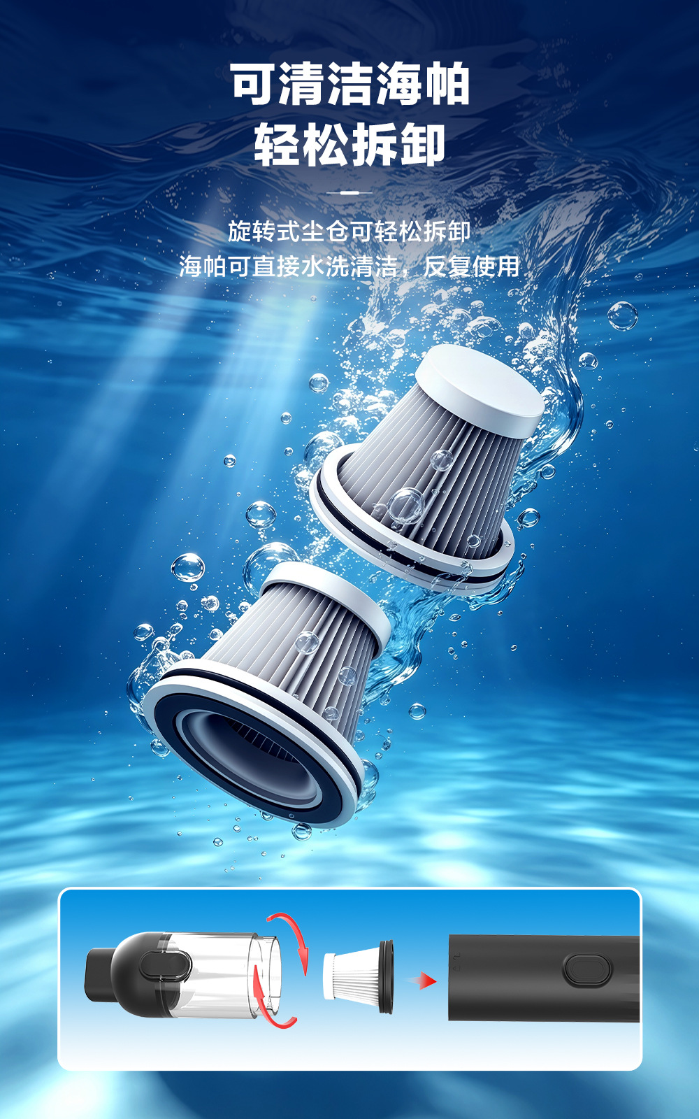 June Brushless Cross-Border Car Vacuum Cleaner Mini Household Compact Portable Handheld Car Dust Remover Handheld Wireless