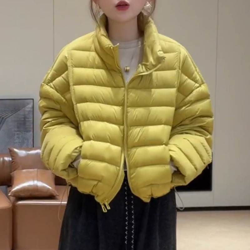韩版立领排骨纹收腰下摆棉服女2025冬季新款巨好看显瘦遮肉棉衣