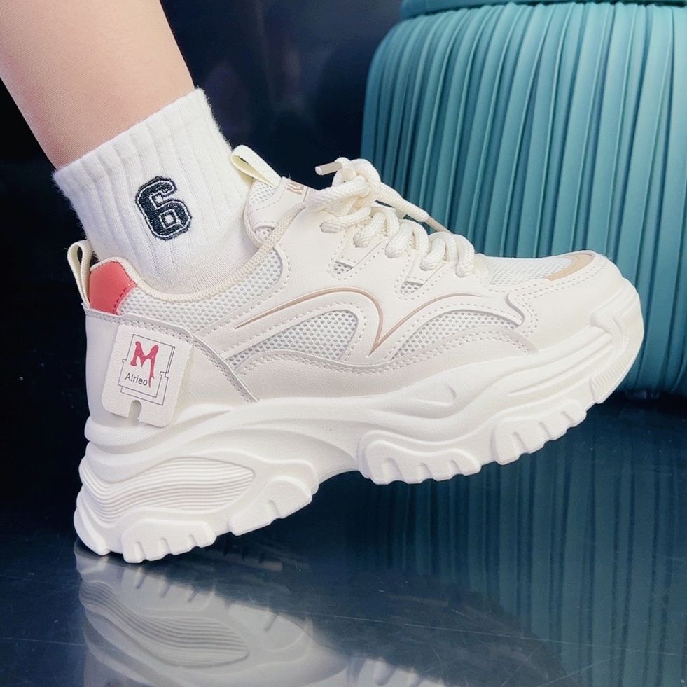 Zapatos de papá de malla para mujer 2025 nuevos zapatos de mujer de suela gruesa de primavera y verano para mujer zapatos deportivos casuales de suela suave antideslizante para mujer