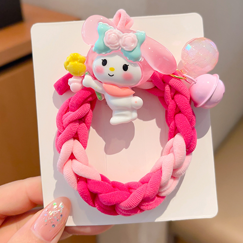 Cuerdas de cabeza de dibujos animados Kulomi para niños anillo de cabello tejiendo niñas tiras de goma cabeza de bolas niñas tocado no daña el cabello