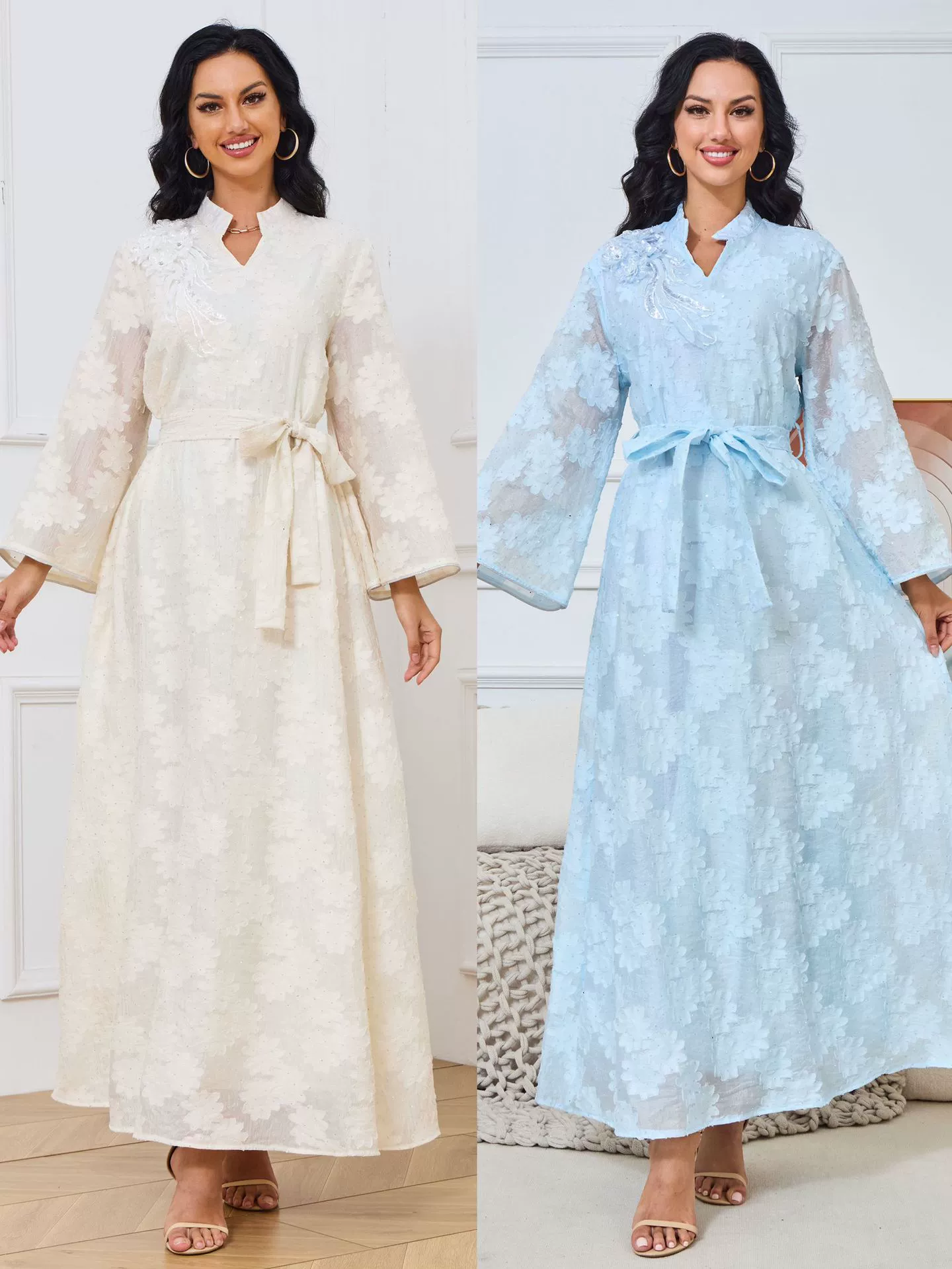 MT059 Европейский Jacquard Абаи: арабское мужское одеяние в элегантном национальном стиле