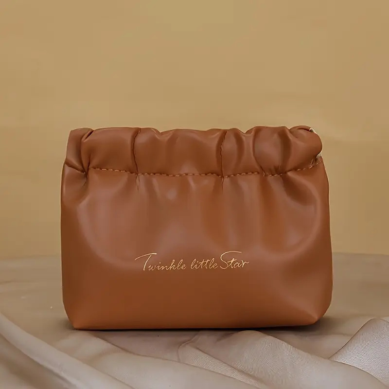 Bolso sobre rojo plisado bolsa pequeña bolsa cerrada automática portátil bolsa de almacenamiento auriculares bolsa de tarjeta de cambio impermeable certificado de gran capacidad