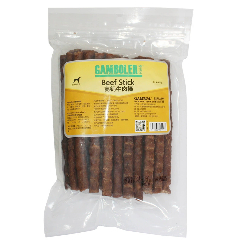 Говяжьи палочки Guibao Le с высоким содержанием кальция для щенков, закуски для дрессировки крупных собак при прорезывании зубов, лакомства для собак породы Лабрадор из говядины.