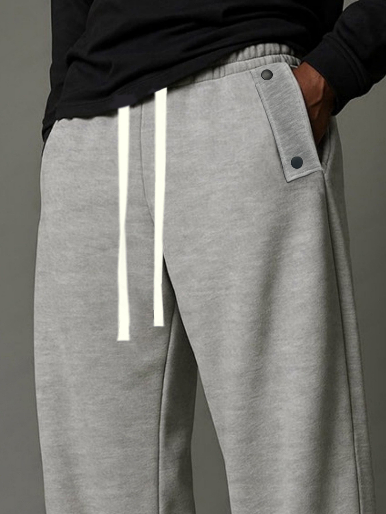 Pantalon de jogging homme coupe droite ample style décontracté_voghion.com