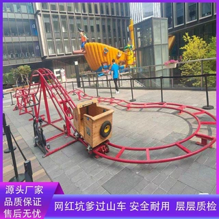 景区网红坑爹过山车亲子互动无动力人力脚蹬儿童游乐设备生产