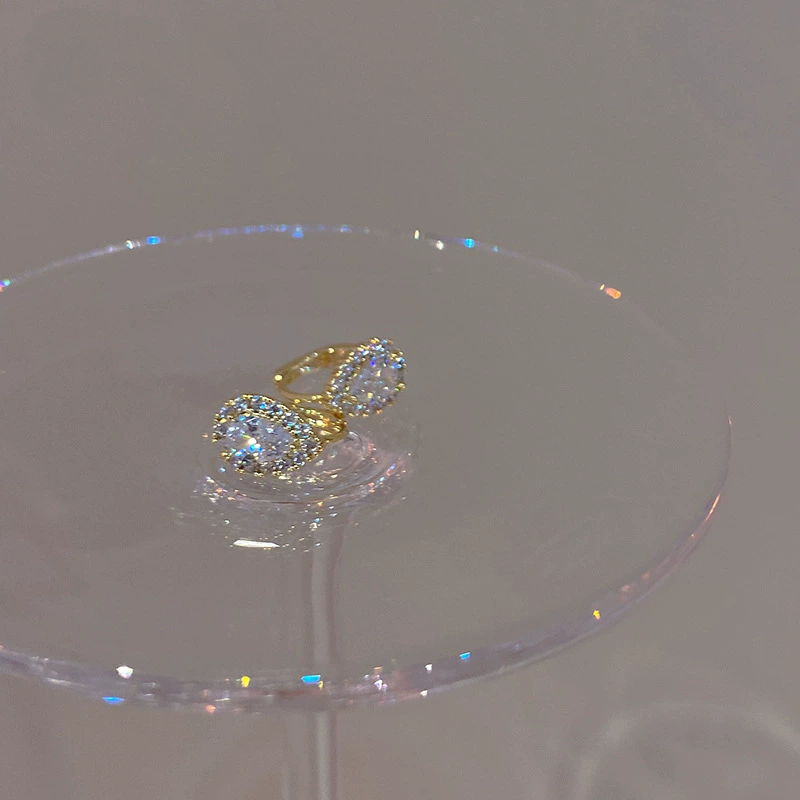 Изысканные небольшие серьги бренда со Swarovski-каплей, французский стиль, серебро 925 проба, 14k белое золото, простой и элегантный дизайн
