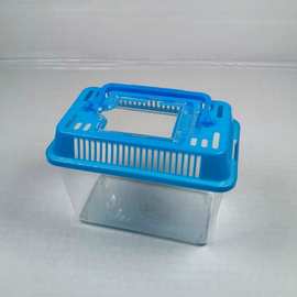 手提透明塑料运输盒鱼龟仓鼠外带盒养殖盒多种型号包邮批发
