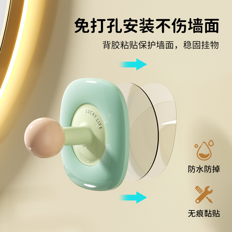 多巴胺挂钩免打孔壁挂式粘钩厨房卫生间无痕挂钩超强承重门后挂架|undefined