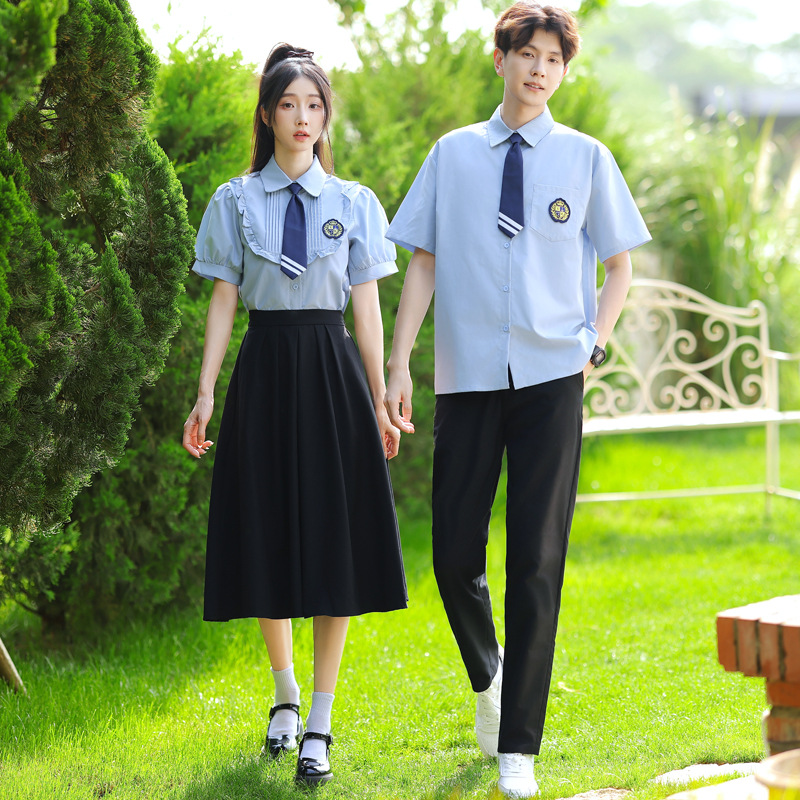 Primary School, Middle and High School Student Class Uniforms, Summer British College Style Poetry Recitation Chorus Performance Uniforms, Graduation Photo Uniforms