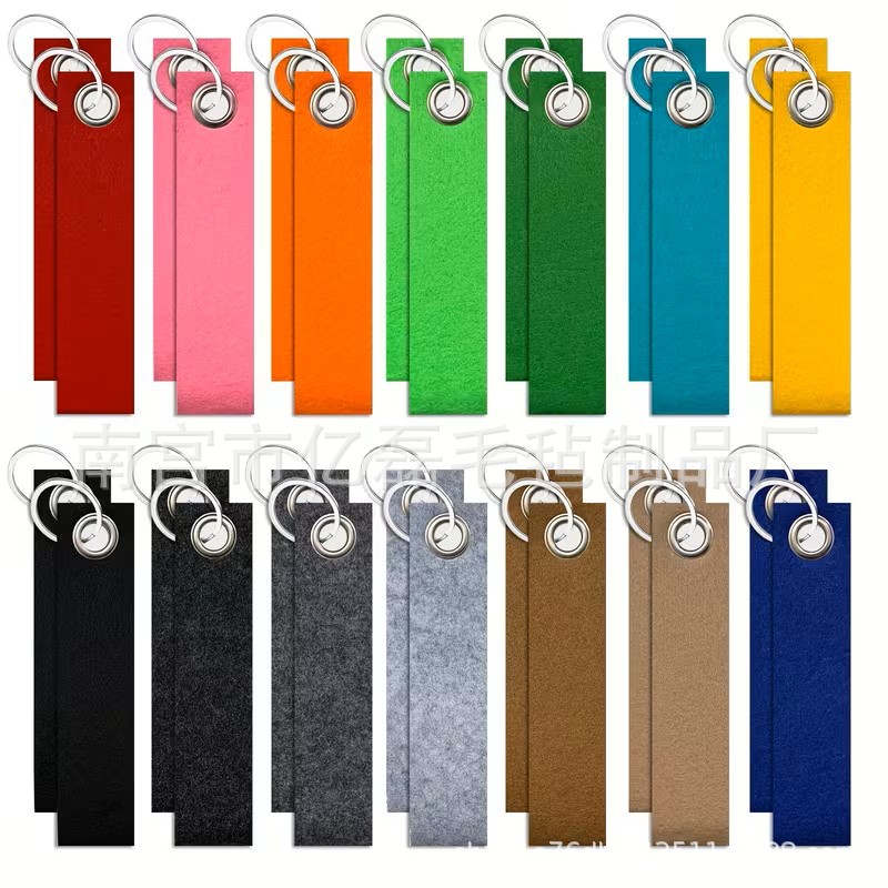 Felt key chain diy accessories simple creative key chain custom printed logo wool felt key chain pendant