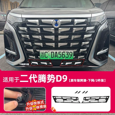 water tank snap-on protective cover, Automobile anti-insect net - 26-models-of-denza-d9-original-silver-color-2-piece-split-set