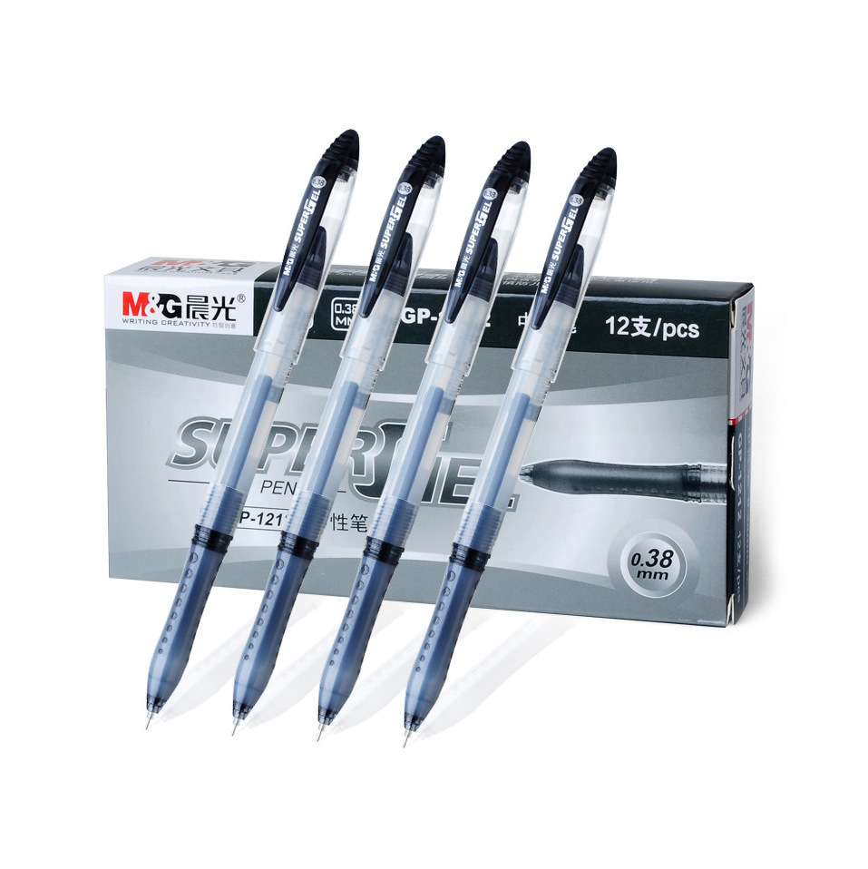 Chenguang 젤펜 GP1212 도매 검정색 풀 니들펜 0.38mm 학생용 필기펜 사무실 서명용