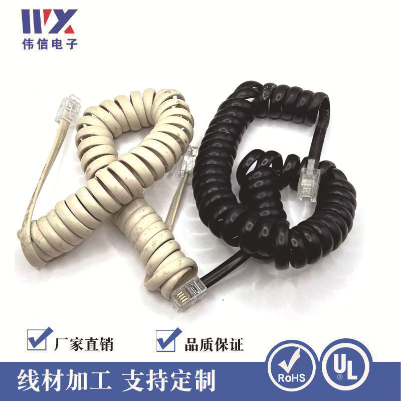 623K电话插座 线材长度及用料定制  RJ11电话线接口 带线电话插座