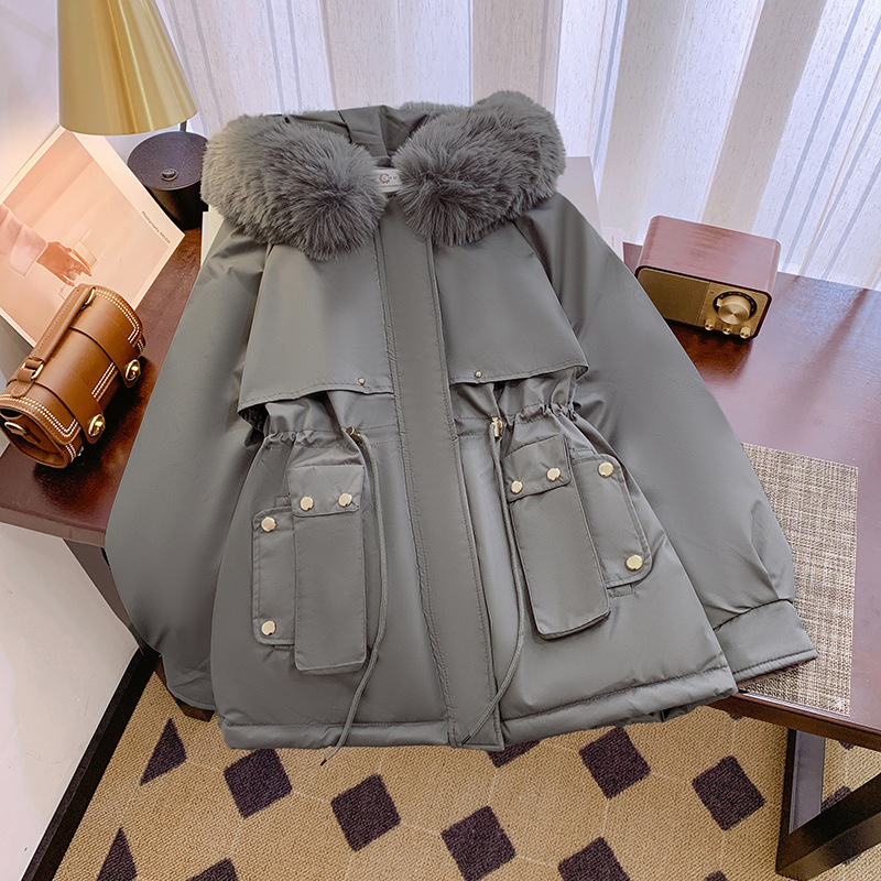 2024 invierno nuevo algodón engrosado para superar la chaqueta de algodón pequeño chaqueta de algodón corta con capuz image 1