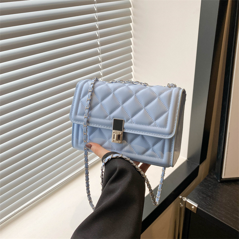 Bolsa de alta textura de diamante para mujeres 2024 verano nueva moda de moda cadena versátil bolso de hombro