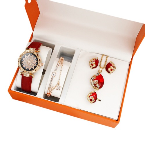 Watch ladies new foreign trade watch necklace earrings ring set wholesale wrist watches women