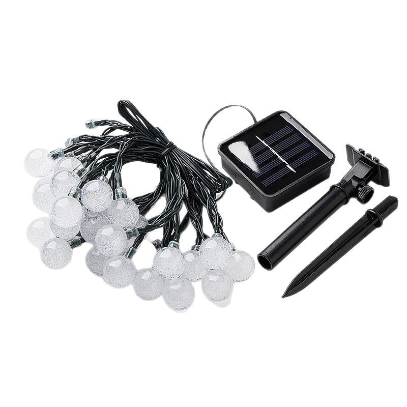 LED solar Bola de burbujas Cadena de luz cielo estrellado Festival de Navidad al aire libre patio decoración bola de cristal luces de colores