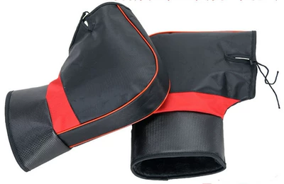 Motorcycle Handle Cover Warm Winter Motorcycle Handle Cover - one-size-fits-all-all-black-handlebar-cover-lining-color-random-delivery