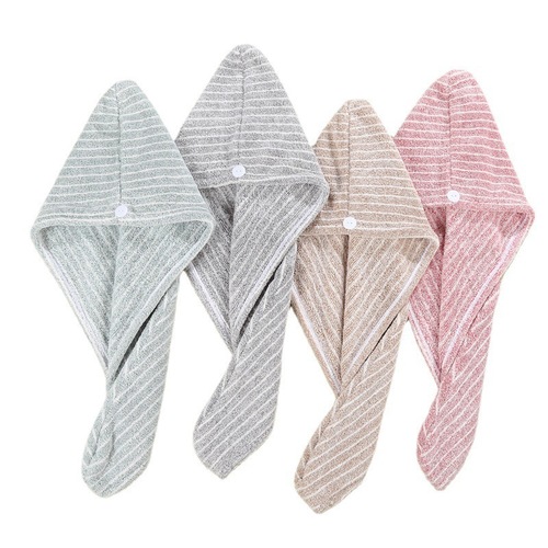 Coral Velvet Hair Drying Cap & Shower Cap for Girls: Thickened, Highly Absorbent, Quick-Drying, Cute Cartoon-Embroidered Single or Double-Layer Headscarf