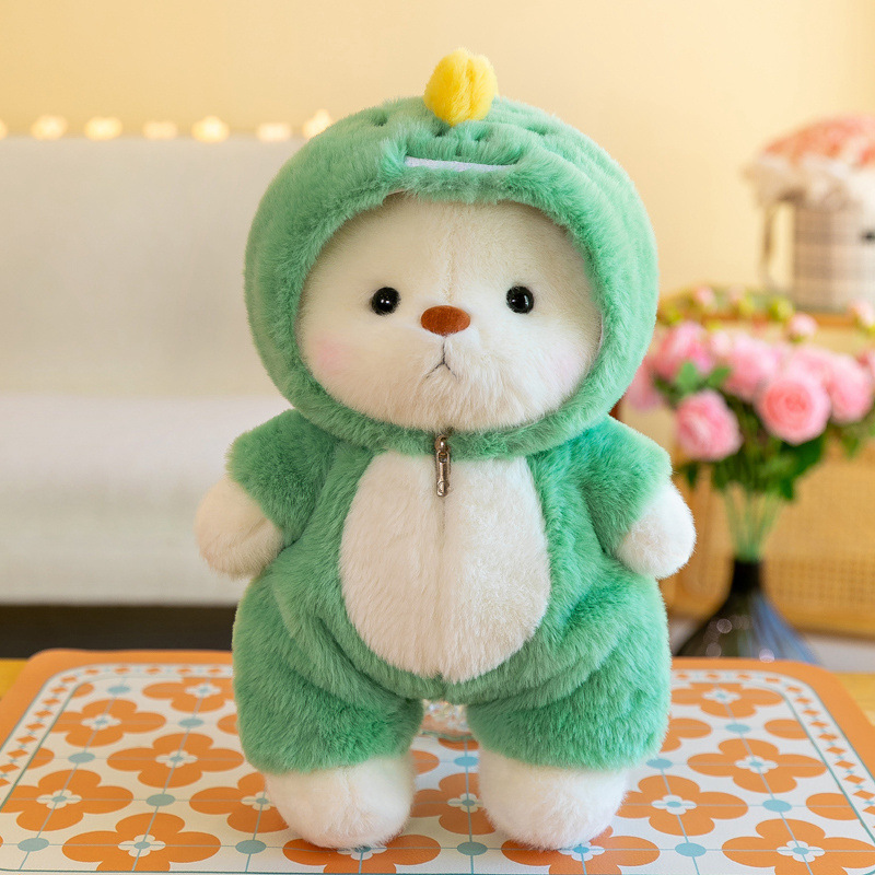 Muñeco de peluche oso transformable articulado, juguete kawaii de máquina atrapapremios, diseño de dinosaurio adorable