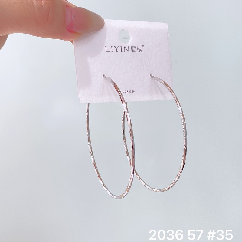 丽贝丽影丽银欧美时尚高级感素圈耳环2025新款爆款个性小众女耳圈|undefined