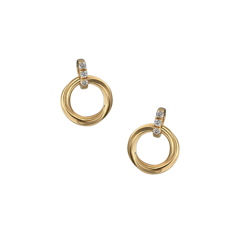 Accessories style fashion commute 18K gold Earrings Simplicity Geometry natural Topaz One piece On behalf of