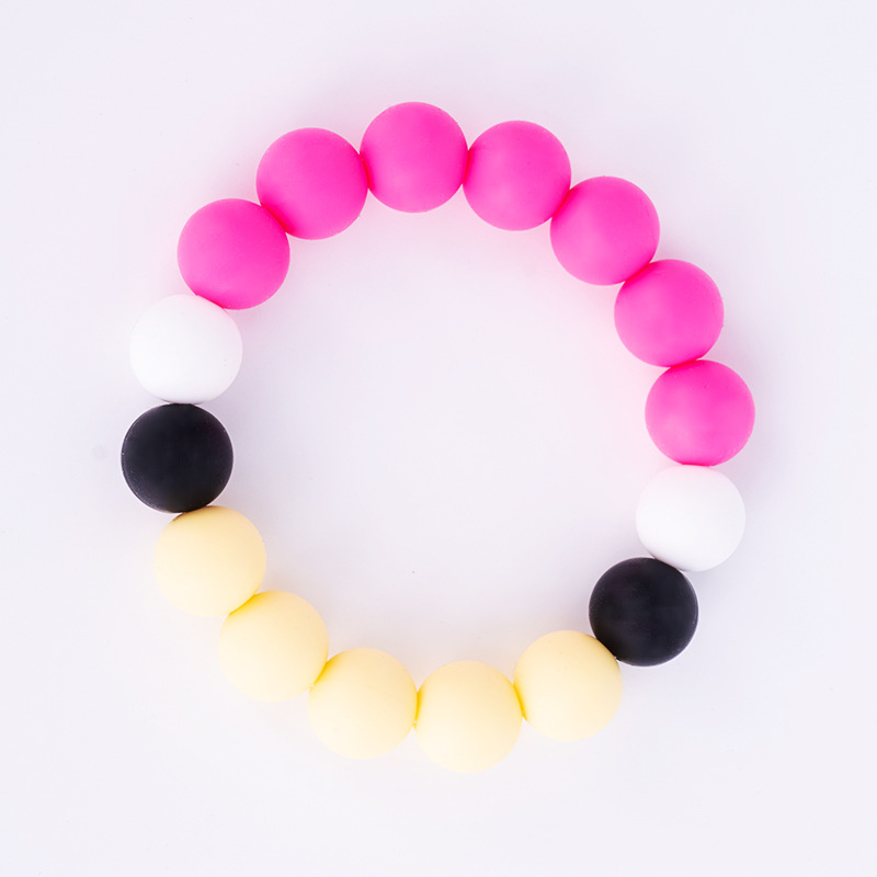 Amazon cuentas de silicona pulsera llavero de aleación DIY cuentas de madera metal pulsera de caucho de silicona llavero al por mayor