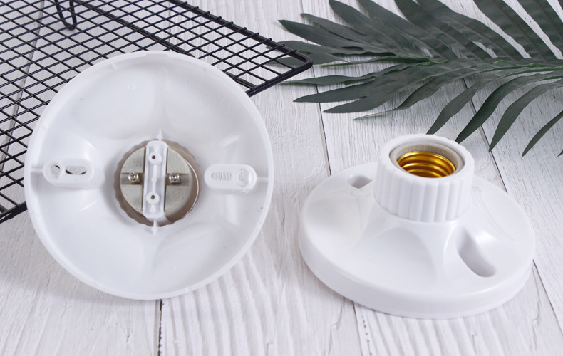 Description Picture 6 of item10pc Screw Surface Mounted Led Bulb Base Bakelite Liner Paperback Lamp Holder 115mm E27 Socket Converter 6A Lighting Accessories
